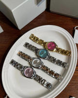 Empress West New Rose Red Crushed Ice Blue Esfera pequeña Banda de acero de cuarzo Reloj de mujer Color de fruta del dragón - details 34