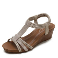 Sandalia Sandalias de cuña romanas para verano 2025, zapatos de mujer de viaje ligeros de una pieza de nuevo estilo étnico - details 2