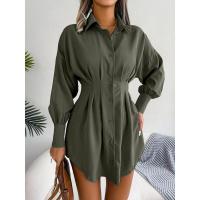 Vestido de blusa de mujer con mangas abullonadas, vestidos de manga larga para mujer, cintura asimétrica, elegante y hermoso - details 7