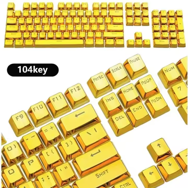 Teclado para juegos Sier dorado semitransparente con personalidad cruzada de 104 y 87 teclas Gaanized - 1