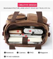 Bolso de mensajero de lona para hombre, bandolera Unisex, bolso de hombro para viaje, trabajo, universidad, Vintage, maletín - details 7