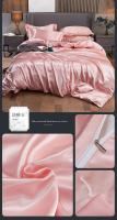 Juego de ropa de cama de satén, funda de edredón de alta gama, individual, doble, tamaño Queen, Color sólido - details 19
