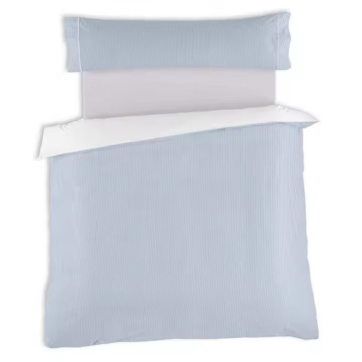 Conjunto de y funda de almohada , color azul - Cama de 90 (2 piezas) - 100% algodón - 200 hilos. - 1