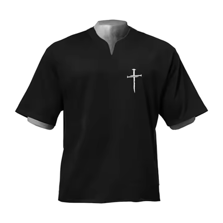 Camisetas Casuales de Hip Hop para Hombres Manga Corta, Algodón, Impermeable, Uso en Gimnasio, Bodybuilding Instrucciones de Cuidado de la Tela, Hechas en China - 1