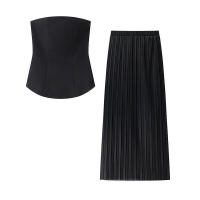 Conjunto elegante sin mangas con falda y elementos superiores para noche y primavera - details 1
