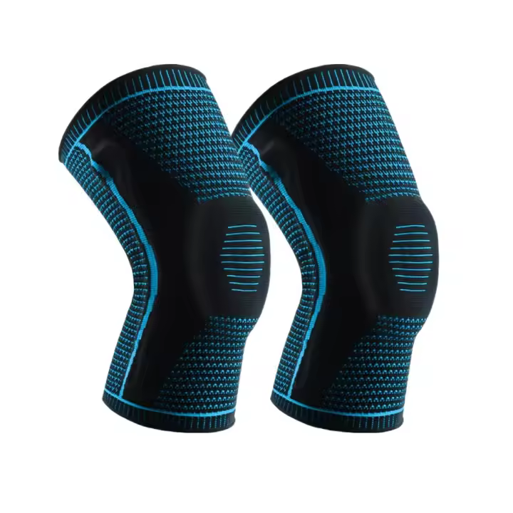 Rodilleras de silicona de alta elasticidad, soporte para codo, rodilleras deportivas transpirables, absorción del sudor, rodilleras cómodas para Yoga, 1 par - 1
