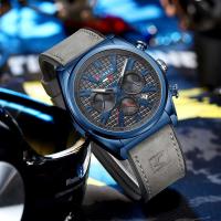 Reloj de Negocios Elegante CURREN 8392 Correa de Cuero de Lujo Estilo Retro Azul Verde Gris Marrón - details 15