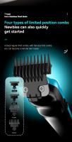 Kemei-cortadora de pelo inalámbrica profesional, máquina de corte de pelo con acabado eléctrico, recargable, cero Gapped, 2299 - details 4