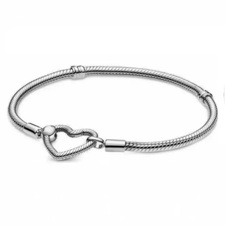 Pulsera con cierre de corazón Moment Plata Cadena de serpiente Cremallera - 1