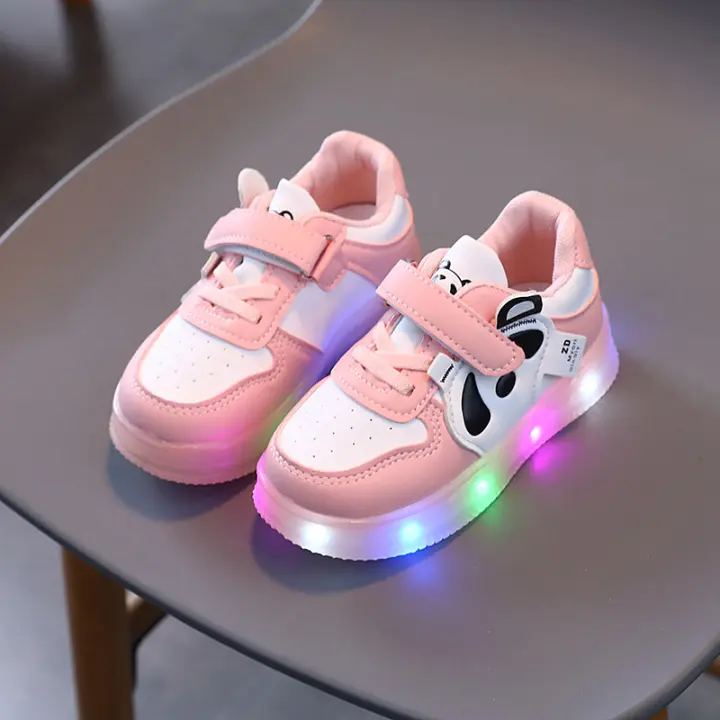 Zapatillas con Luces LED para Niños Zapatos Deportivos de Cuero con Diseño de Panda Luminoso para Niños Todas las Estaciones, Suela de Sintéticos, Suela Exterior de Malla - 1