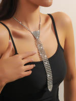 Collar Largo Estilo Corbata 2025 Collar de Strass con Flecos y Efecto Garras - details 1