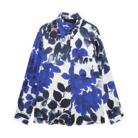 BUNO-camisa Vintage con estampado de flores para mujer, blusa holgada de seda con textura satinada y cuello abatible, con botonadura única, novedad de primavera de 2025 - details 1