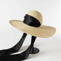 Sombrero de playa ancho para mujer, paja de cúpula con correa informal, nueva moda - details 2