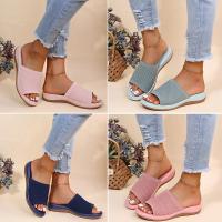 Sandalias de mujer Sandalias planas suaves Sandalias de verano Mujer Tela elástica Verano Zapatillas elegantes Zapatos - details 1