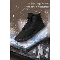 Zapatos cálidos para correr descalzos para hombre y mujer, zapatillas de goma para acampar, impermeables, antideslizantes, transpirables para caminar al aire libre, invierno - details 2