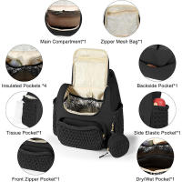 Bolsas de pañales para mamá, bolsa colgante para cochecito de bebé, mochilas de pañales de gran capacidad con cambiador, cómodas bolsas de lactancia para bebé - details 4