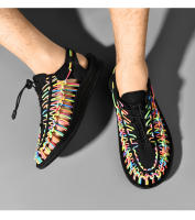 Sandalias planas informales transpirables para hombre y mujer, zapatillas de playa con diseño tejido, para exteriores, Verano - details 12