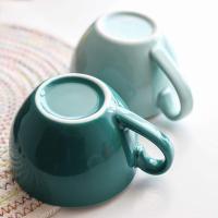 Taza De Café Cerámica Leeseph Con Taza Para European Modern Espresso Latte Mocha Cappuccino Barista Arte En Colores Azul Cielo Azul Lago Blanco Negro - details 1