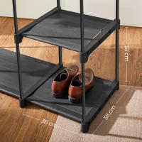 Armario de Ropa, Perchero, Burro Ropa, 124 x 43 x 182 cm, 2 Secciones para Colgar, con Compartimentos, Gran Capacidad, para Dormitorio, Salón, Lavandería, Topo RYG026R02 - details 21
