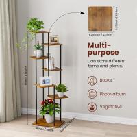 Estantería de Madera y Metal de 131cm Soporte para Múltiples Macetas Adecuado para Interior y Exterior Negro - details 7