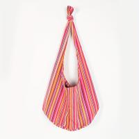 Bolso Cruzado Retro a Rayas Bohemio Diseño de Bloque de Color Vibrante, Correa Fija, Abierto, Gran Capacidad, Duradero Poliéster para Ocasiones Casuales y Festivas - details 6