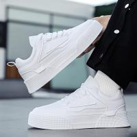 Zapatos de skate sólidos para hombre, cómodas zapatillas de deporte informales antideslizantes con cordones para actividades al aire libre para hombres - details 3