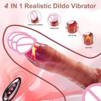 Vibrador Suave Calentable Control Remoto Inalámbrico Diseño Realista Telescópico - details 2