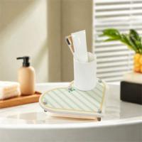 Bandeja de baño de barro de diatomeas con patrón de corazón, estante de almacenamiento de baño antideslizante de secado rápido, absorbente de agua a prueba de humedad - details 10