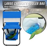 Banco de pesca desmontable, silla plegable portátil para acampar en la playa con bolsa refrigerada, respaldo ligero para exteriores - details 11