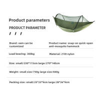 Hamaca de Camping Ultraligera Tela de Nylon Paracaídas con Mosquitera Incorporada - details 1