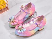 Zapatos de cuero de princesa con diamantes de imitación para niñas, zapatos de tacón alto con purpurina para baile, lentejuelas de moda, zapatos de fiesta de boda para niños - details 2