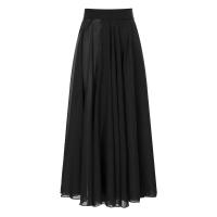 Faldas largas transparentes para mujer, faldas latino Tango salón baile Flamenco lírico, falda dobladillo ancho cintura alta de - details 10