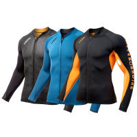 Chaqueta de traje de buceo de neopreno de 2MM para hombre, chaqueta de natación dividida, chaqueta de surf con cremallera frontal, deportes acuáticos, navegación, motocicleta, buceo - details 8