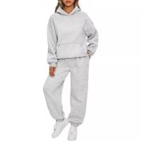 Conjunto deportivo de dos piezas para mujer, Sudadera con capucha informal y pantalones de cintura elástica, trajes de moda para Otoño e Invierno - details 5