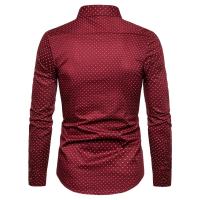 Camisa grande de hombre, estampado perenne, camisa juvenil de manga larga con lunares - details 1