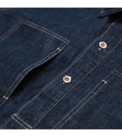 1920s Vintage Ejército de EE. UU. Primavera Verano Azul Denim Uniformes de Trabajo Jersey Suelto Camisa Chaqueta - details 12