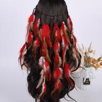 Diadema de plumas con borlas a la moda, tocado ajustable de estilo bohemio, disfraz étnico, diadema india de arcoíris, boda de novia - details 3