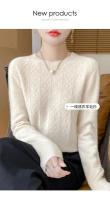 Elegante Suéter de Lana 100% Cuello Redondo, Manga Larga, Moda de Invierno para Mujeres - details 0