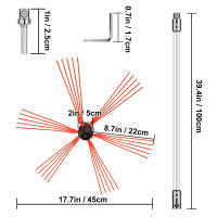 SucceBuy Varillas de limpieza de chimeneas flexibles de 26 pies, kit de limpieza de chimeneas de nailon, varillas de barrido de chimeneas con cabezal de cepillo flexible, fácil conexión, 8 varillas blancas - details 1