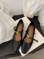 Tacón grueso negro Mary Jane zapatos zapatos de las mujeres nuevo simple y versátil boca ligera correa de metal de una palabra zapatos individuales - details 6