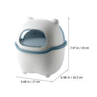 Cubo de basura de oso con tapa para coche, cubo de basura pequeño de plástico de dibujos animados, Adorable, Oficina Creativa - details 1