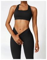 Conjunto de Yoga 2 Piezas Deporte para Mujeres Ropa de Gimnasio con Sujetador Deporte Mallas Cintura Alta Shorts Yoga Leggings Traje de Fitness Material Exterior de Nylon - details 28