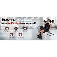 Banco de Pesas Plegable y Ajustable Carga de 300kg Banco de Musculación Multifuncional con 2 Bandas de Entrenamiento y Cojín para Bíceps Ideal para Entrenamiento en Casa - details 0
