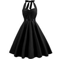 Vintage Women Summer Polka Dot Print Halter Party Dresses - details 59