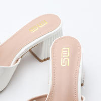 Tacones altos con tiras, tacones gruesos, perlas versátiles, sencillos. - details 9