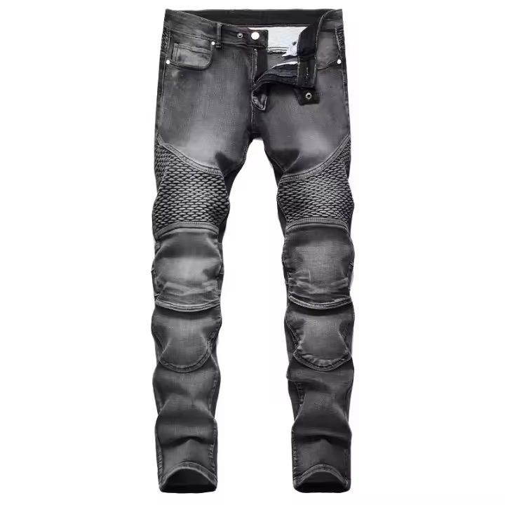 Jeans de Moto Retro para Hombres Pantalones de Calle con Estilo Hip-Hop - 1