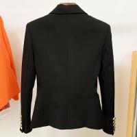 Chaqueta de diseñador de alta calidad para mujer, chaqueta clásica con doble botonadura y botones de León de Metal, talla exterior, S-5XL, 2025 - details 6