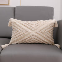ANUMEI-funda de cojín bohemia de 45x45cm, 30x50cm, Beige, decorativa, cuadrada, de macramé - details 20