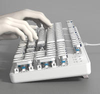 Teclado mecánico Retro Steam Punk para juegos, 104 teclas, luz blanca, tapa redonda, LED, retroiluminación brillante, con cable USB - details 5