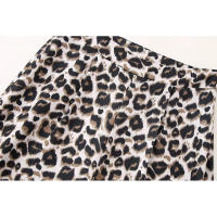 TRAFZA Conjunto de 2 piezas para mujer, pantalones largos con cremallera, traje informal suelto elegante vintage con estampado de leopardo sin mangas con cuello en V - details 17